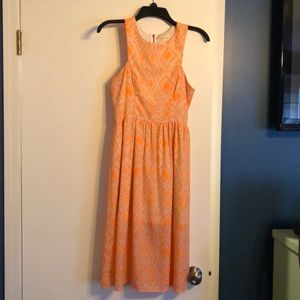 Orange midi dress